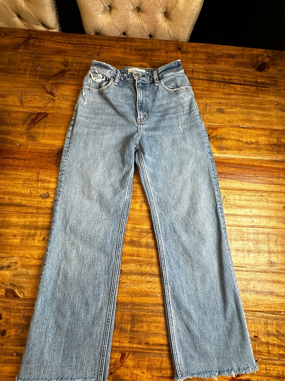 Abercrombie & Fitch Light Blue Straight-Leg Jeans